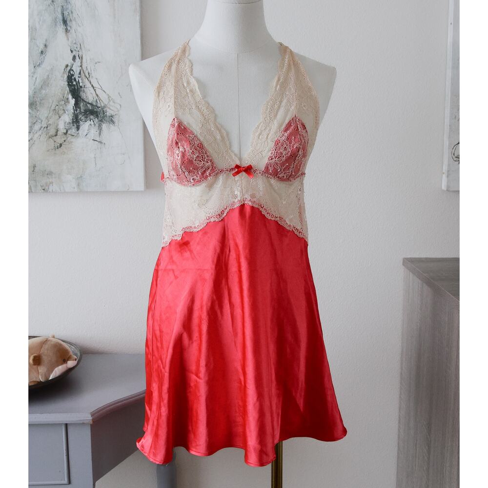 Victoria's Secret babydoll Chemise y2k lace Pink slip size M
